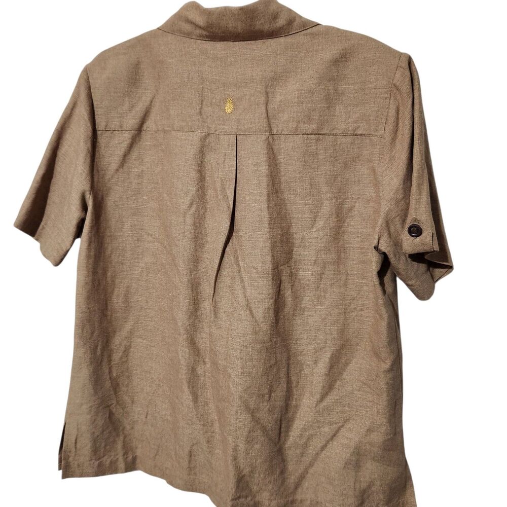 E.l.c.c Set Top Pants Size Medium/Large Brown Embroidered Silk-Linen-Rayon. - Picture 10 of 15